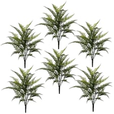 Pack of 6 x 78cm Fire Retardant Artificial Fern Foliage Branch