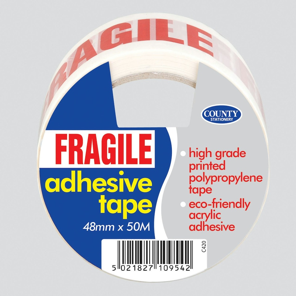 image 1 of County Adhesive Tape Printed Fragile C420