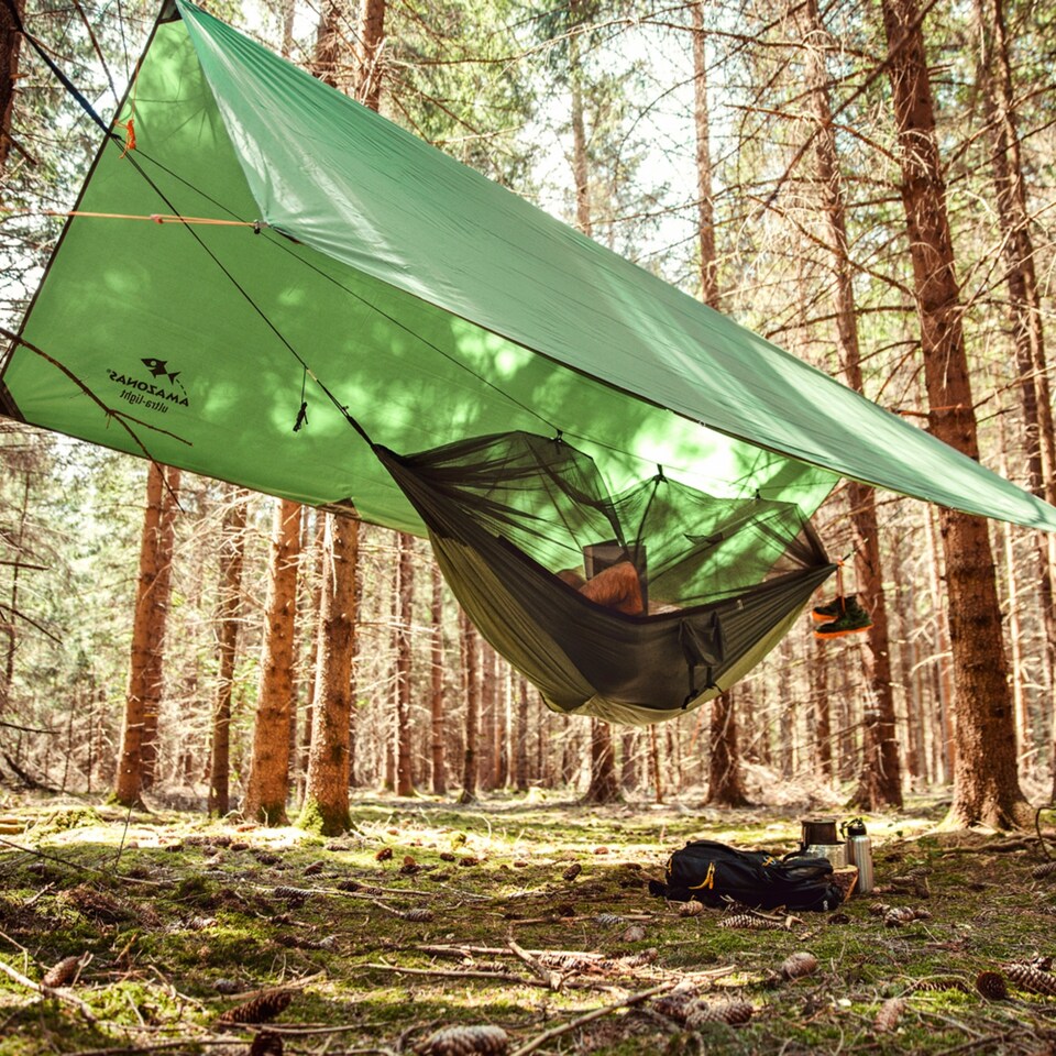image 1 of Amazonas XXL Camping Hammock Rain Tarp – Traveller