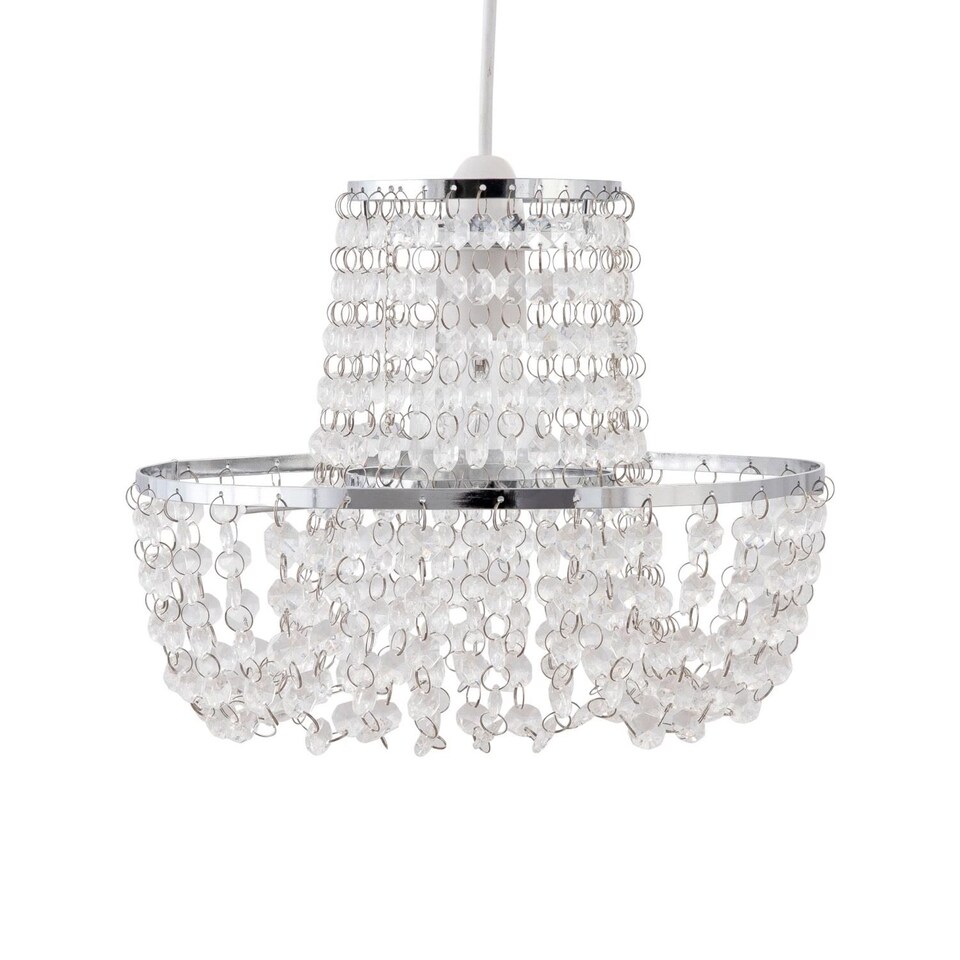 image 1 of Jewelled Easy Fit Light Shade | Clear | Chrome | Medium | 1