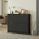 image 2 of HOMCOM Narrow Shoe Cabinet with 4 Flip Drawers Adjustable Shelves Black | Gold | 119.5W x 23.5D x 87H cm