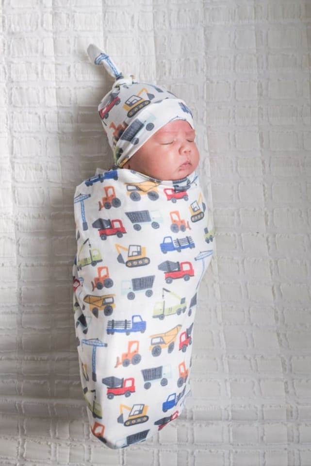 image 1 of Copper Pearl Knitted Swaddle Blanket Diesel