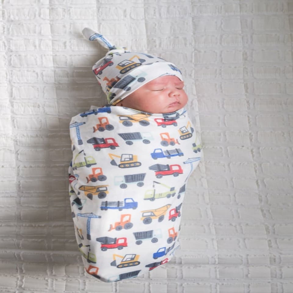 image 1 of Copper Pearl Knitted Swaddle Blanket Diesel