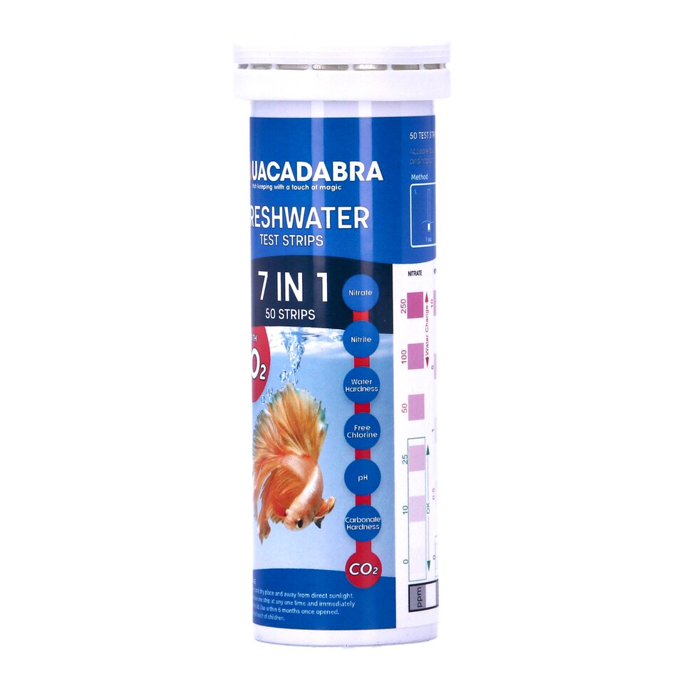 image 1 of Aquacadabra Check2O 7 in 1 Aquarium Strips, 50 Pack - Fresh & Marine Plus | Clear