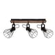 image 4 of COSYLYTE Kendan 3 Light Matt Black Wire Shade Spotlight with Wooden Backplate | Black | Walnut wood | 1