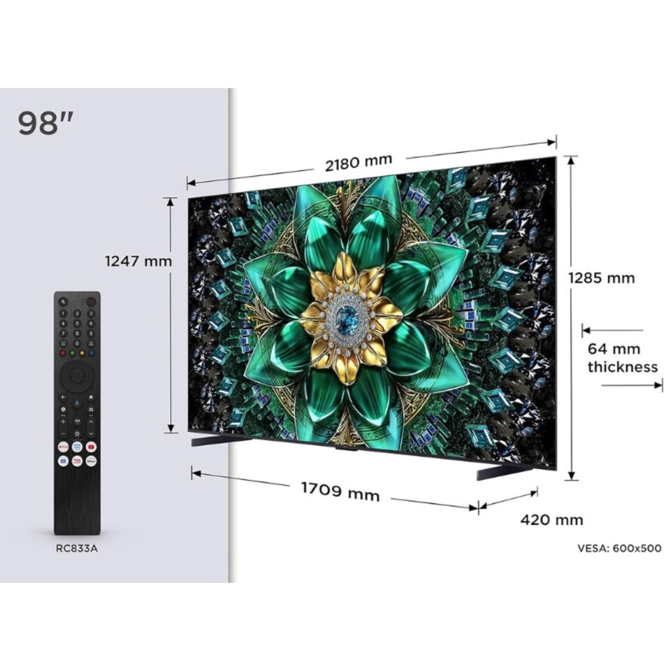 image 1 of TCL 98Q6C 98" Q6C 4K QLED Mini-LED Smart TV - Free 2 Yr Warranty