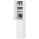 image 1 of HOMCOM Wall Mounted Slim Bathroom Storage Cabinet with 6-Tier Shelf White | White | 30W x 30D x 161H cm