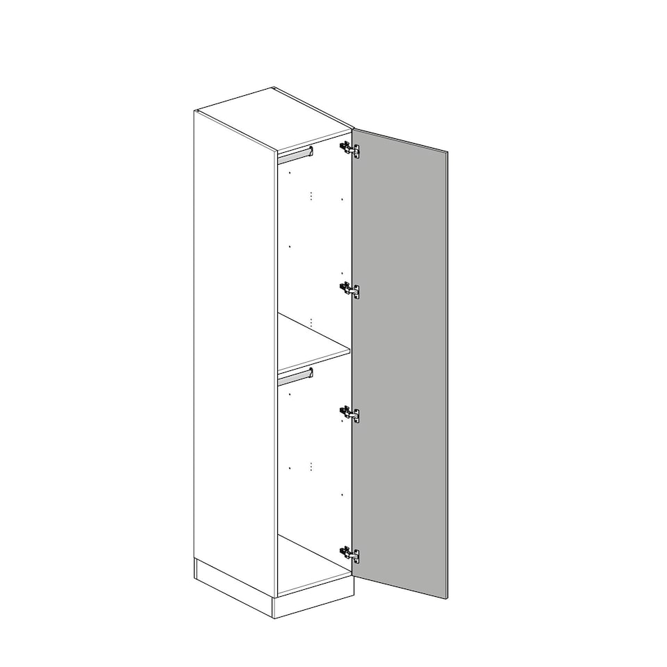image 1 of Classic Square Panel Light Grey Single Wardrobe with Double Rail Grey