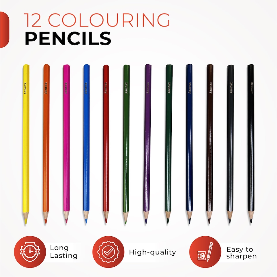 image 1 of Pack of 12 Colouring Pencils in Blue Zip Clear Pencil Case