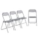 image 1 of 4-Pc Folding Chair Set with Cushioned Velvet Seat and Back | Grey | 4