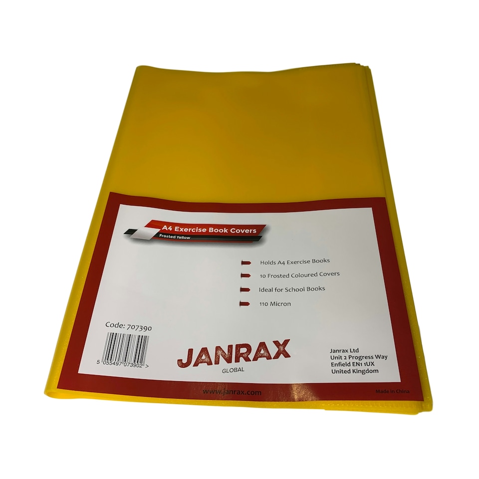 image 1 of Pack of 10 A4 Frosted Yellow Exercise Book Covers