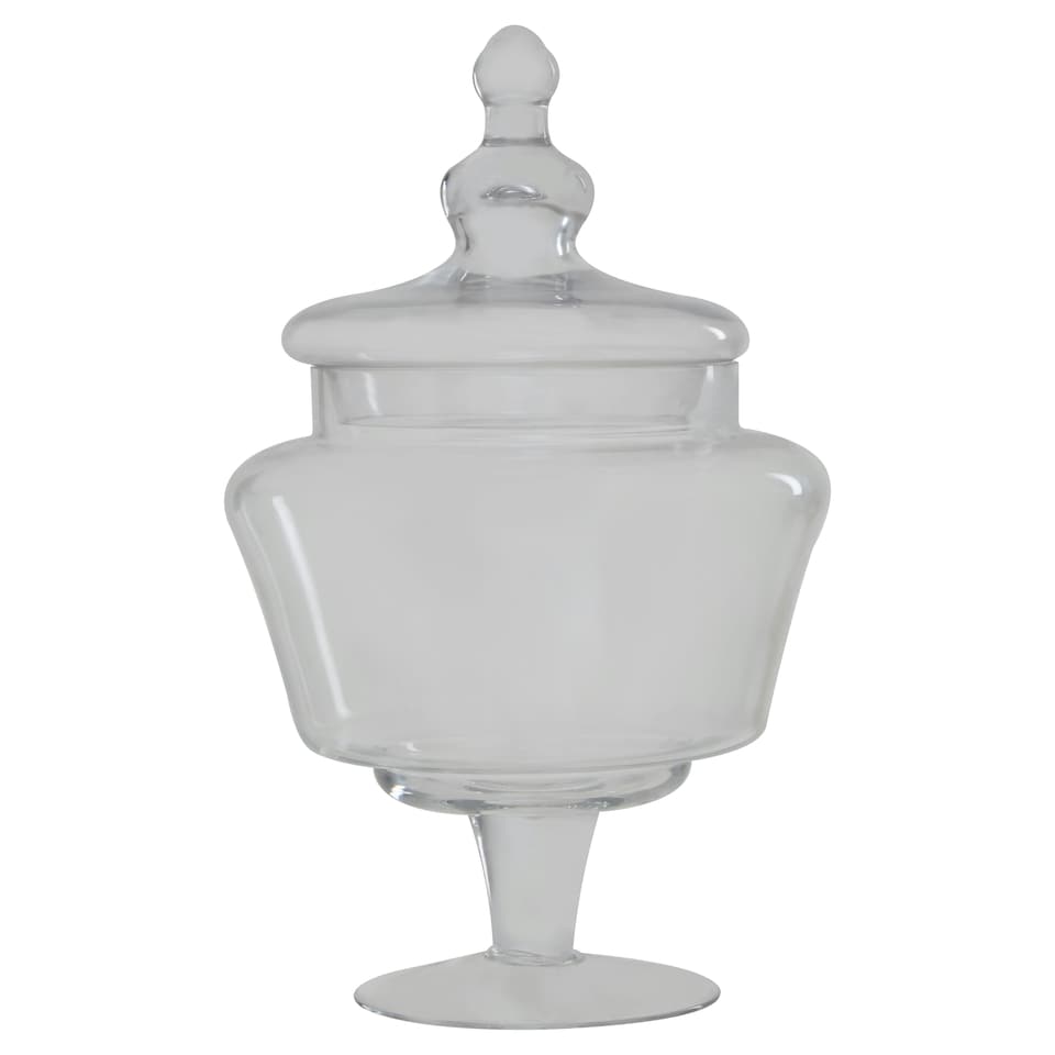 image 1 of Interiors by Premier Clear Glass Candy Large Storage Jar, 3100ml Capacity, Footed Glass Canister with Decorative Orb Lid