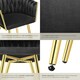 image 5 of Dining Chair Astano - padded, velvet, knot design, continuous backrest - Set of 2 Black | Black/Gold