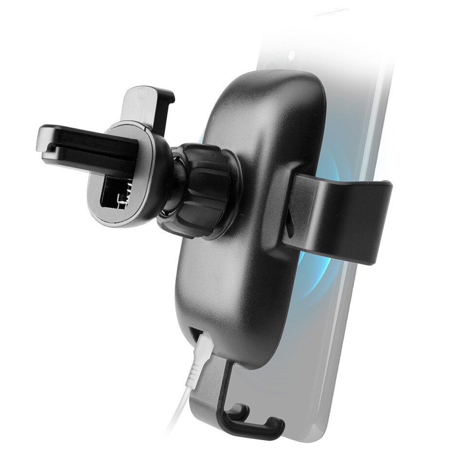 image 1 of SBS In-Car Holder with Wireless Charger Black