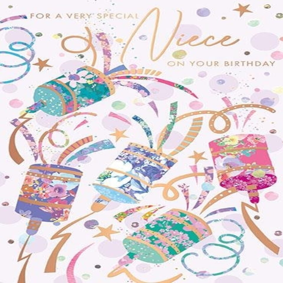 Words 'n' Wishes Traditional Niece Birthday Card, Birthday Card for Niece, Multi-Coloured 20.3 x 13.4 cms