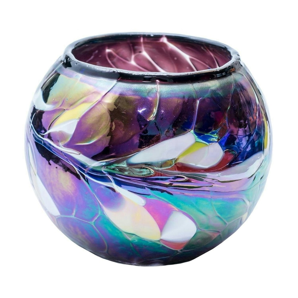 Milford Collection Tealight Holder Friendship Nightlight Purple Large