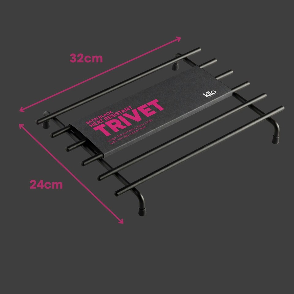 image 1 of Kilo Deluxe Metal Trivet, Medium, Black (Copy)
