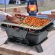 image 3 of COSTWAY 100% Cast Iron Hibachi Grill Portable Charcoal Grill