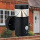 image 4 of Pyramid - Black LED Outdoor Motion Sensor Wall Light Black | Clear