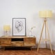 image 3 of ValueLights Morrigan Wicker Shade Wooden Tripod Floor Lamp & Bulb | Cream
