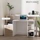 image 3 of HOMCOM Multi-Storage & Workstation Desk Table Storage Shelves Home Office Oak