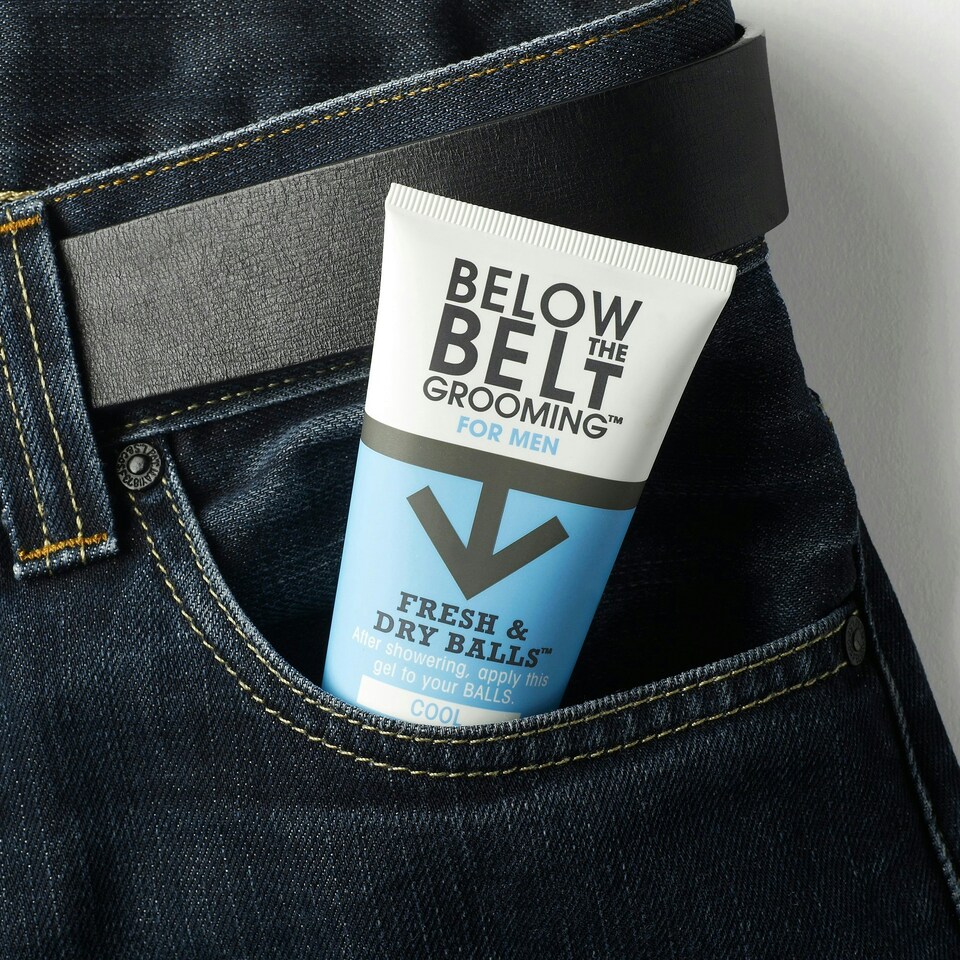 image 1 of Below The Belt Grooming Fresh & Dry Ball Cool Ball, Intimate Deodorant For Men, Protects against Sweat, Odour and Chafing, Cool Mint Fragrance 2 x 75ml