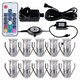 image 1 of Set of 10 - 15mm IP67 Colour Changing LED Decking Kit with Photocell | Chrome | Clear | 10