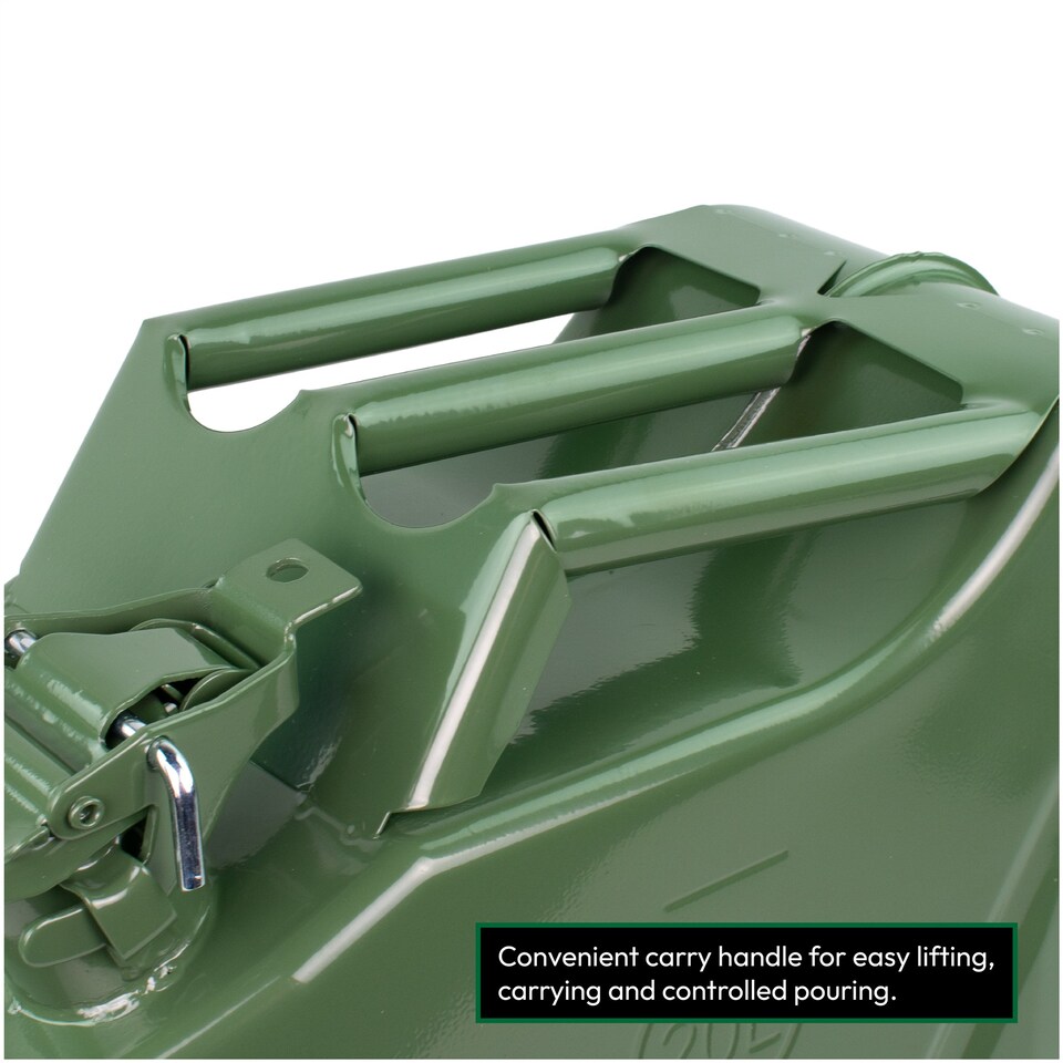 image 1 of KCT 20L Jerry Can Durable Metal Fuel Tank Petrol Diesel Gas Oil Gasoline Storage Container for Vehicle Car Motorbike