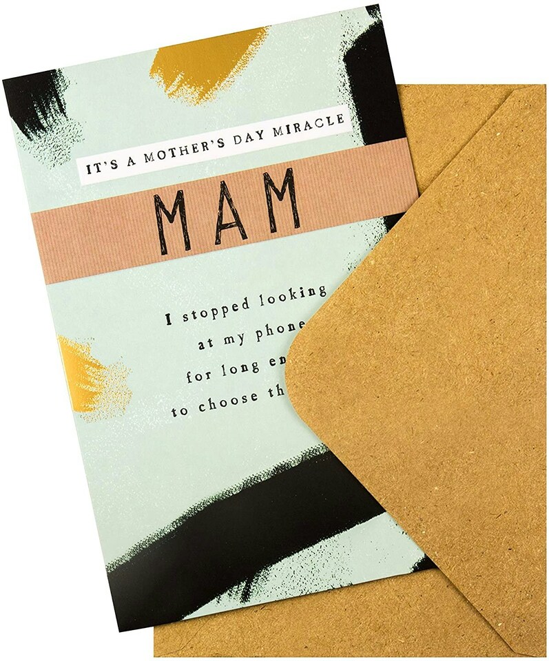 image 1 of Mam Mother's Day Card Embossed Contemporary Design (DNE)
