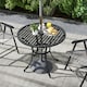 image 2 of Outsunny Cast Aluminium Bistro Table with Umbrella Hole, Black