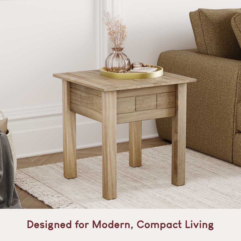 image 1 of Vida Designs Panama Lamp Table Side Sofa Bedside Coffee Table, Solid Pine Wood