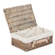 image 6 of 35cm Antique White Wash Split Willow Wicker Picnic Basket with Lining White | White | One Size