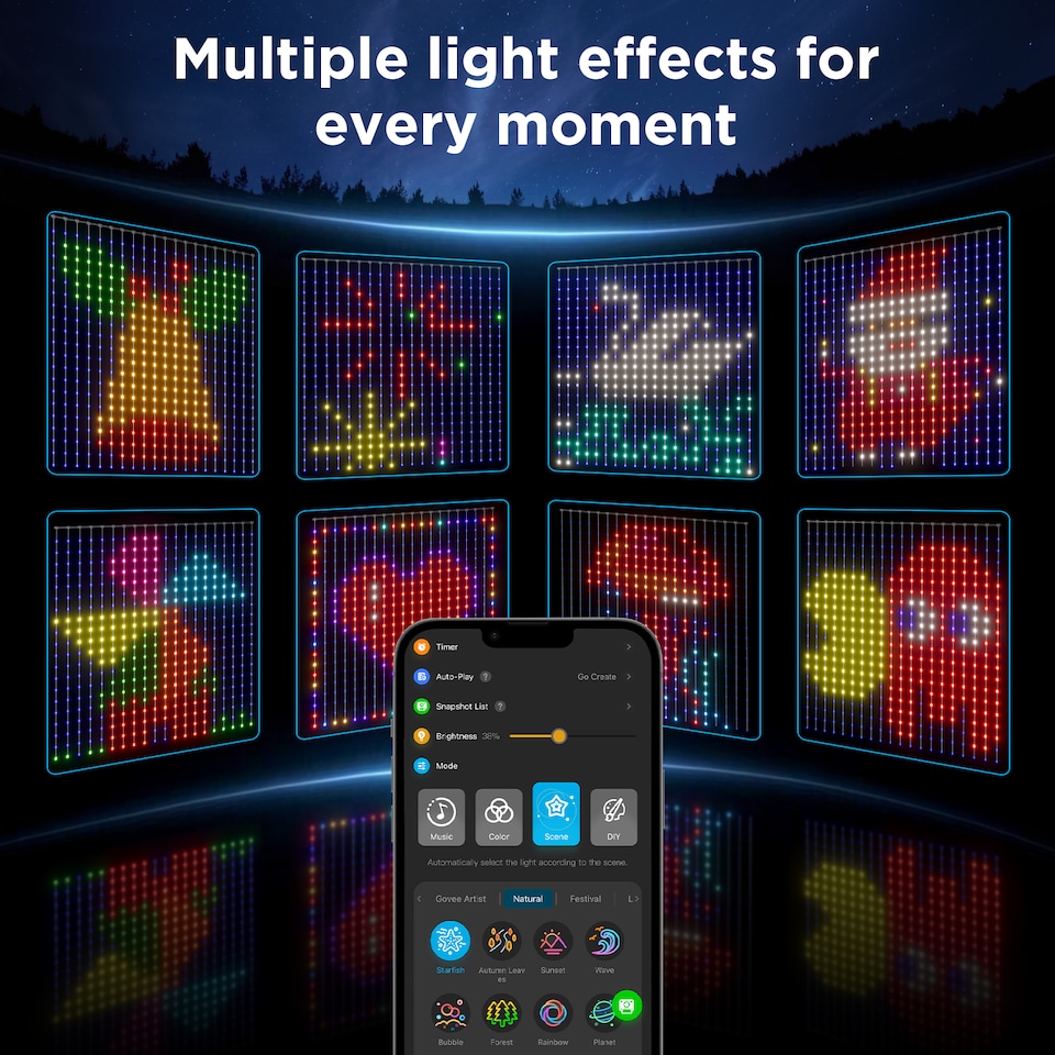 image 1 of Govee WIFI & Bluetooth Curtain Light(Netflix Co-branding version)