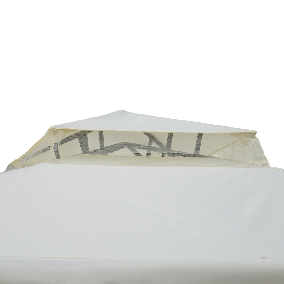 image 1 of Outsunny 3 x 3 m Metal Gazebo Garden Outdoor 2-Tier Roof Marquee Party White | White