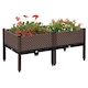 image 1 of Outsunny Set of 2 Raised Garden Bed Elevated Planter Box for Flower, Vegetables