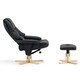 image 3 of Sorento Bonded Leather Swivel Recliner Armchair Chair w Footstool (Black)
