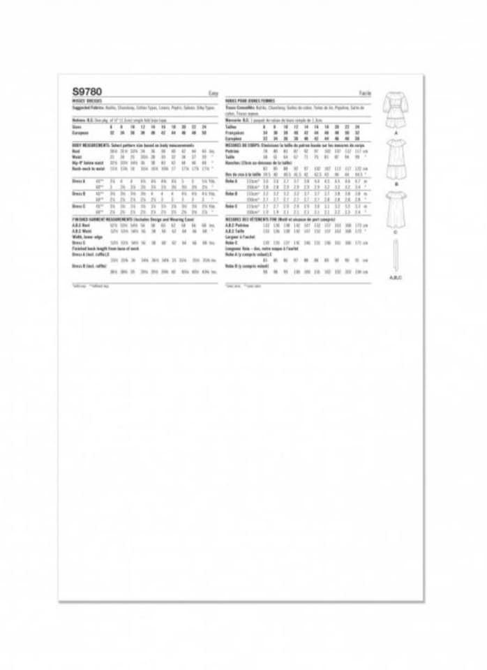 image 1 of Simplicity 9780 Paper Sewing Pattern – Women’s Dress, Size H5 (6–8–10–12–14), Easy