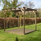 image 2 of Garden Pergola and Decking Kit - Wood - L420 x W420 x H270 cm - Rustic Brown