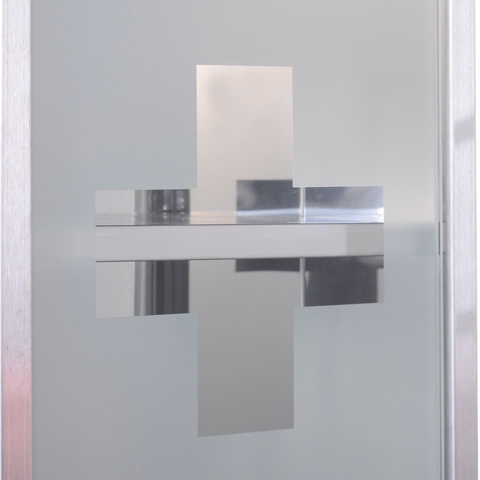 image 1 of HOMCOM Wall Mounted Medicine Cabinet First Aid Box Glass Door Lockable 3 Shelves | Silver