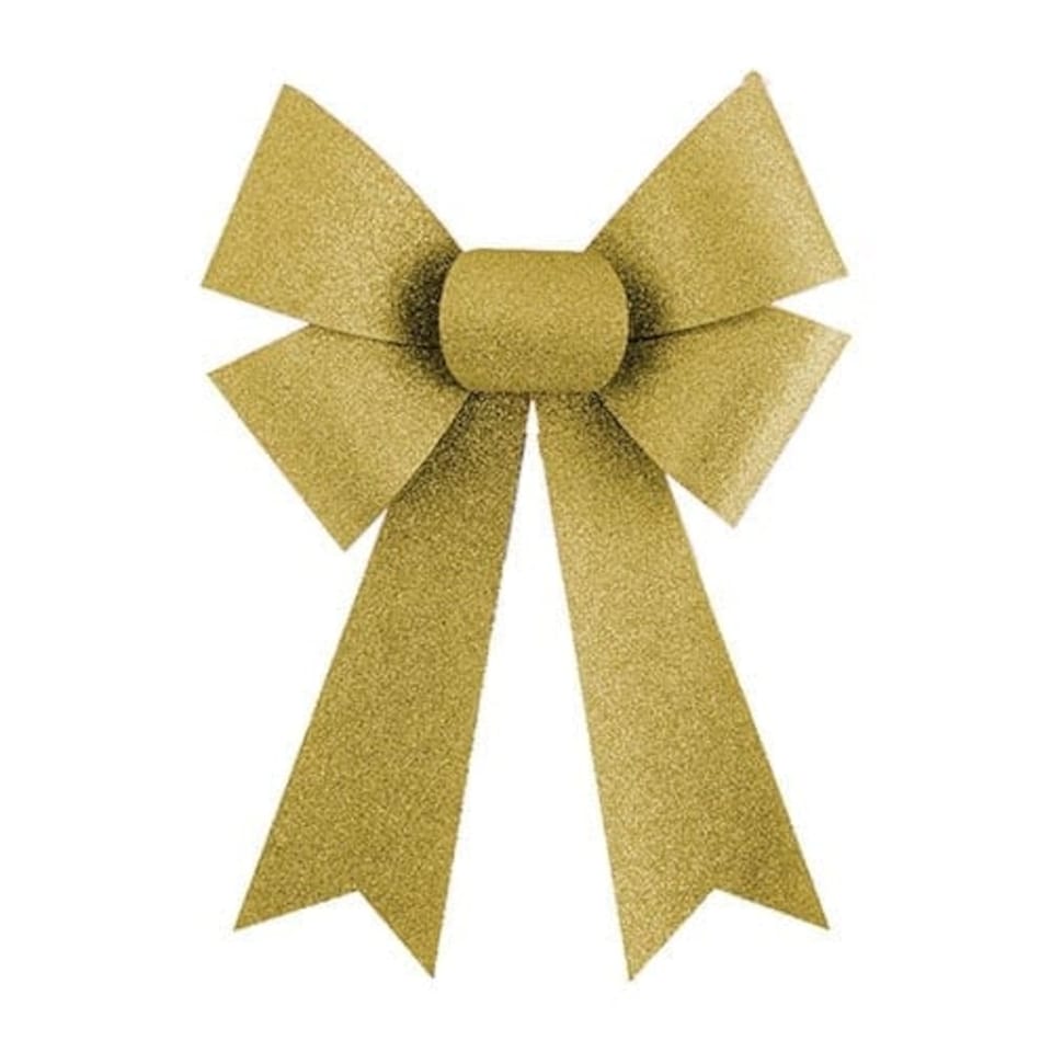 Gold Glitter Large Christmas Gift Bow 30cm