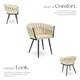 image 3 of Dining Chair Astano - padded, velvet, knot design, continuous backrest - Set of 2 Yellow | Sand