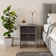 image 3 of 2-Tier 2- Drawer Wooden Side Table | Grey | Grey & Black | 1