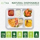 image 4 of ECONX Bagasse Deep 5 Compartment Food Tray Plate Disposable Sugarcane Paper Plate 50pc
