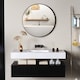 image 2 of HOMCOM Round Bathroom Mirror, 70  70cm Steel Framed Wall Mirror, Decorative Mirror for Bedroom, Living Room, Entryway, Black