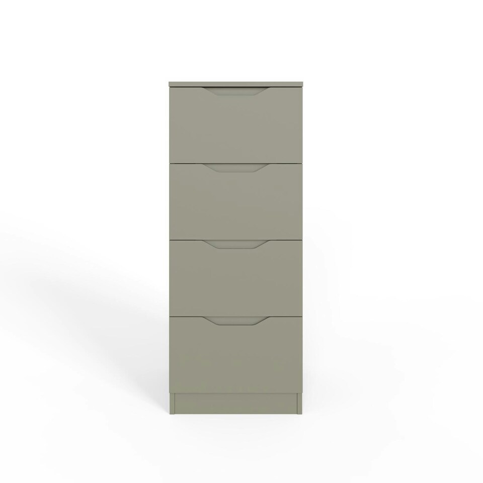 image 1 of Luno 4 Drawer Tallboy Chest Of Drawers - Ash Green