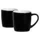 image 1 of Argon Tableware 2x Coloured Coffee Mugs - Black - 350ml - Tea Mug Latte Mug Cappuccino Mug Drinking Mug Black