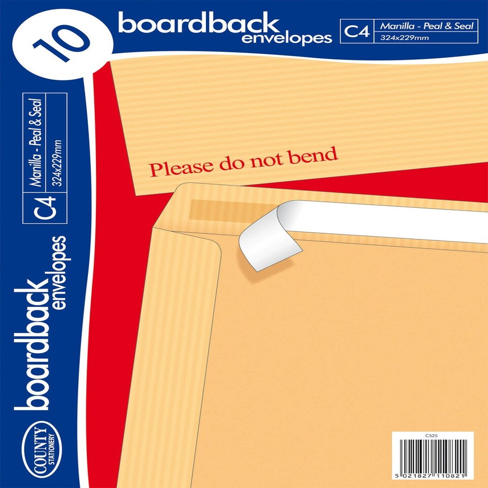 image 1 of Pack of 10 C4 Board Back Envelopes
