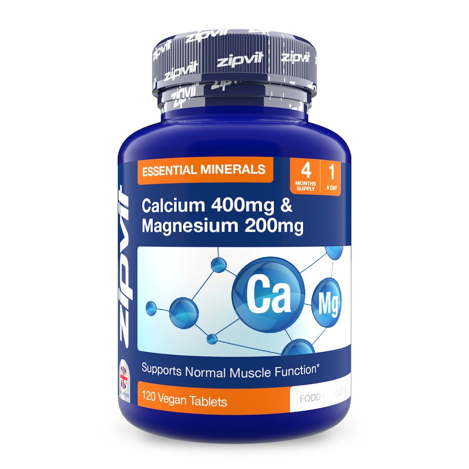 image 1 of Zipvit Calcium 400mg & Magnesium 200mg, Bone, Muscle & Energy Support, 120 Vegan Tablets, 4-Month Supply
