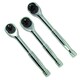 image 1 of 3pc Mixed Drive Ratchets 100 Teeth Quick release Socket Driver 1/4" 3/8" 1/2"