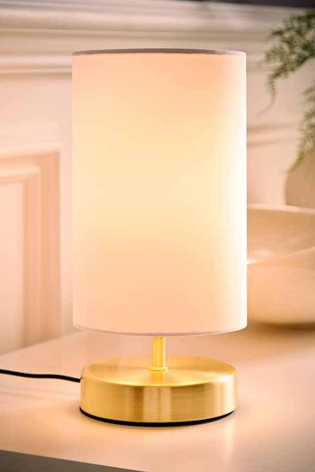 image 1 of ValueLights Francis Gold Touch Table Lamps White Shade and Bulb